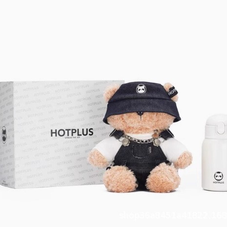 HOTPLUS スウェットシャツ クマ 魔法瓶カップ 女性 かわいい 水 カップル 学生ポット かわいい ネットセレブ ストロー付き|undefined