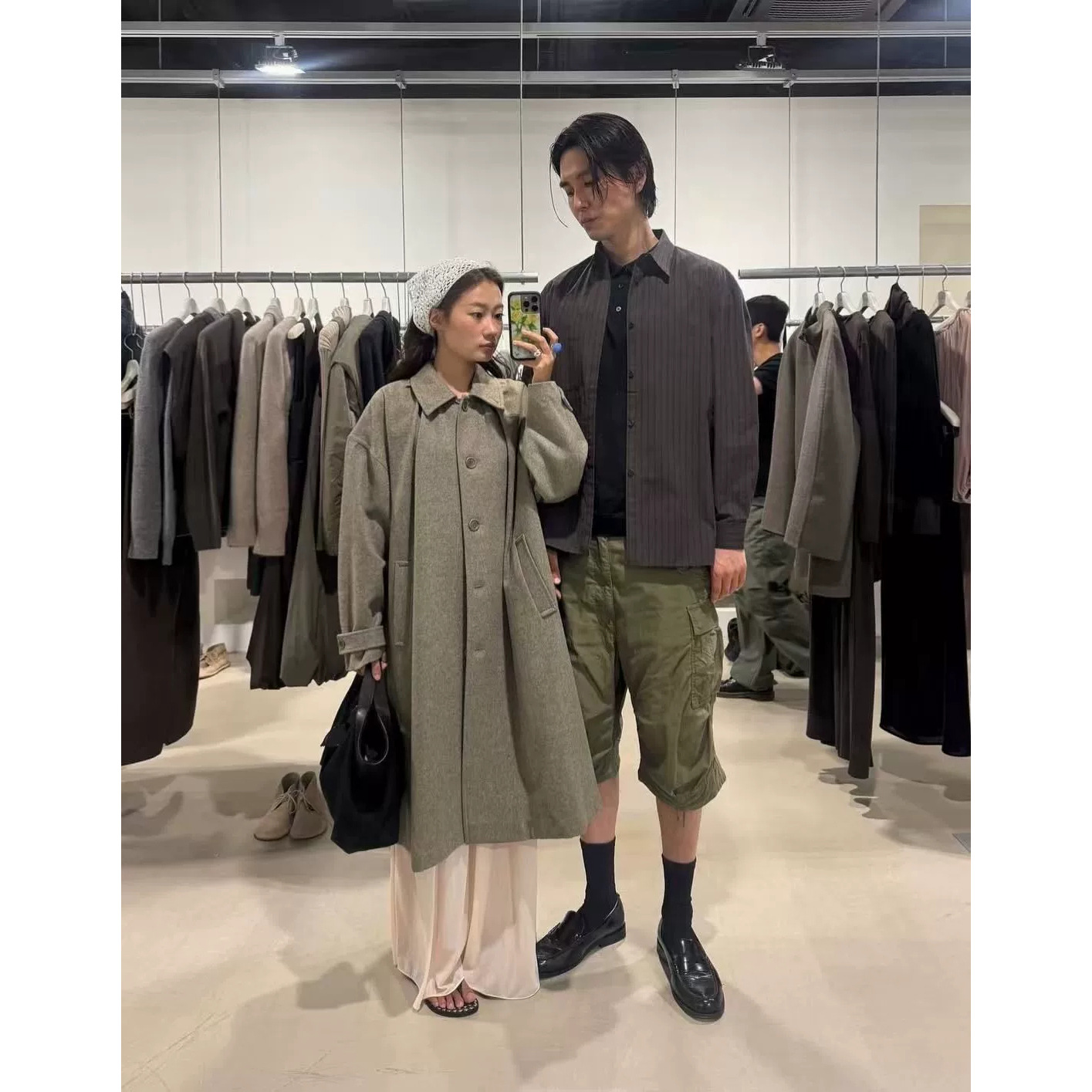 Now the New 2026 Spring Collection of Korean Designer Amo*Ento's Long Woolen Coat with a Loose Silhouette
