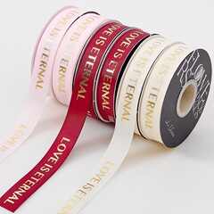 Letter ribbon English ribbon floral gift flower bouquet wrapping paper diy material wholesale flower wrapping ribbon