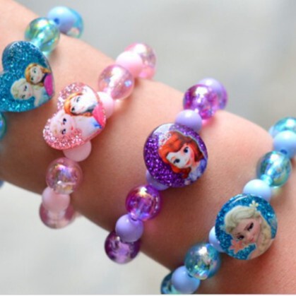 Rainbow Children's Flash Bead Bracelet, Bead Children's Bracelet, European and American Princess Accessories, Cartoon Gift