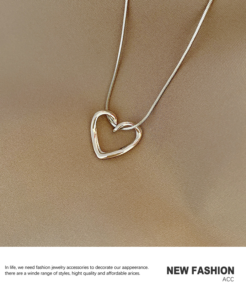 10g Weight Pendant Necklace Classification Fashion Heart Shape Titanium Steel Pendant Necklace 1 Piece