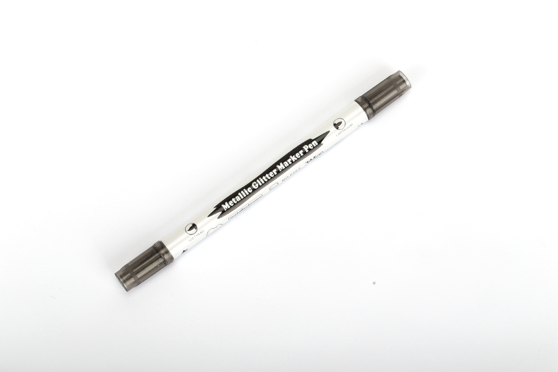 Marca de doble cabeza de metal color suave cabeza de la pluma cuenta de la mano pluma de productos genuinos arte pluma de alto brillo escritura regular pluma de metal brillante de oro