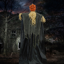 万圣节恐怖南瓜装饰挂鬼声控发声发光恐怖叫声出口外贸爆款装饰