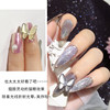 Golden three dimensional nail decoration, zirconium, nail polish, decorations, accessory, cat's eye