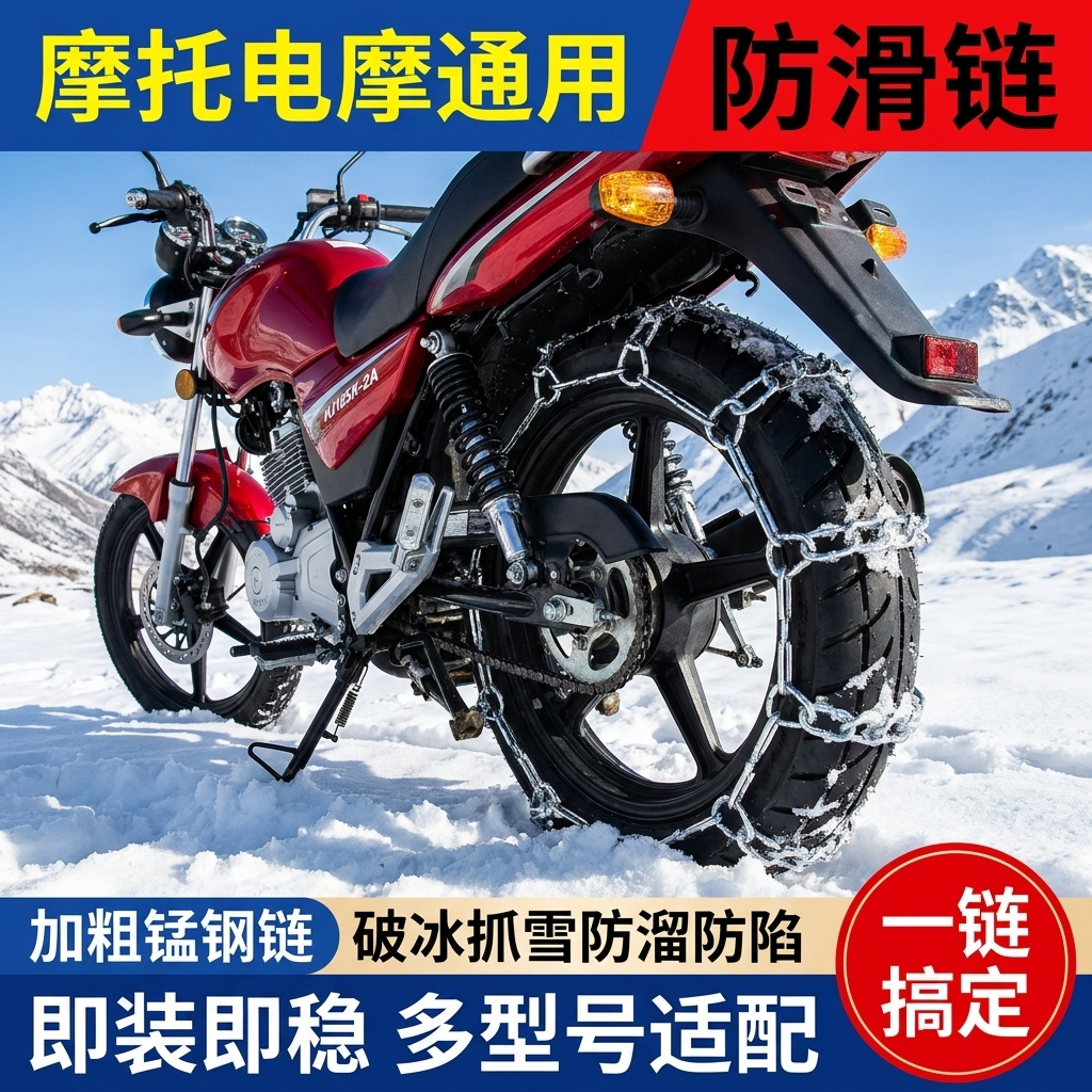 Motorcycle 125 anti-skid chain, 150 motorcycle anti-skid chain, 300-18 anti-skid chain, universal anti-skid chain for snow and mud