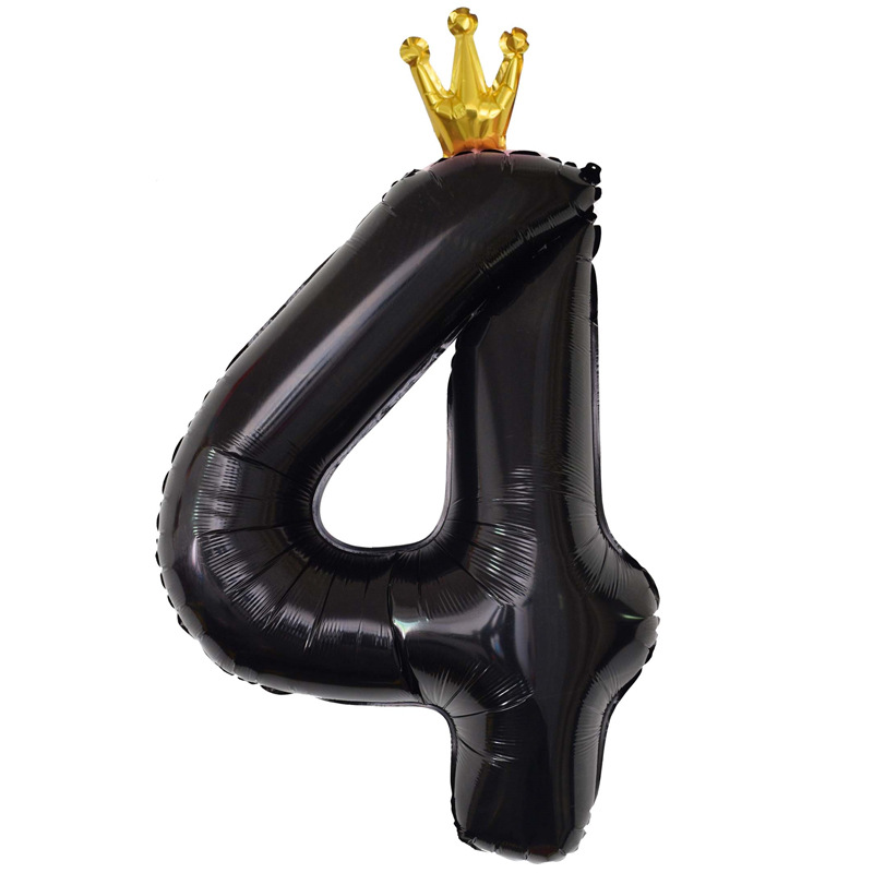 Amazon nuevo 40 pulgadas de una sola pieza corona globo digital decoración de la fiesta de cumpleaños globo digital grande