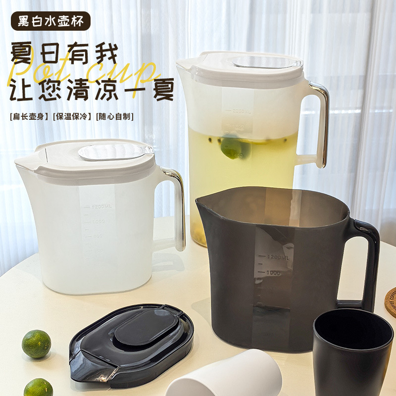 跨境冰箱冷水壶家用耐高温大容量水壶扎壶饮料桶凉水壶凉水杯套装