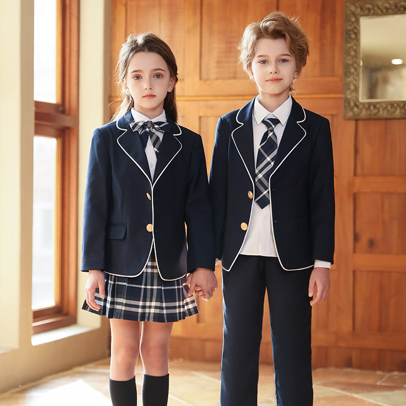 Primavera y otoño uniformes escolares para niños y niñas uniformes de jardín de infantes uniformes de estilo universitario trajes de estilo británico