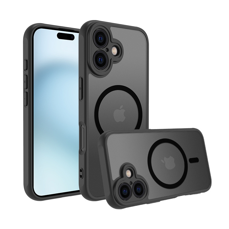适用iPhone16肤感磁吸手机壳苹果15二合一保护套TPU+PC防摔磁吸壳