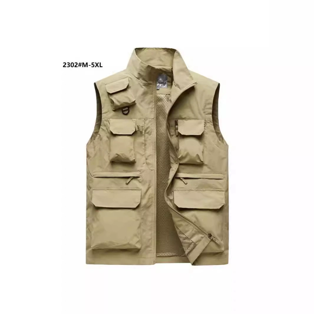 Весна и Осень Лето Мнообактовый быстросохненный жилет мужской открытый военный артеж Рыбалка Фотография воротник жилет мужской 2302
