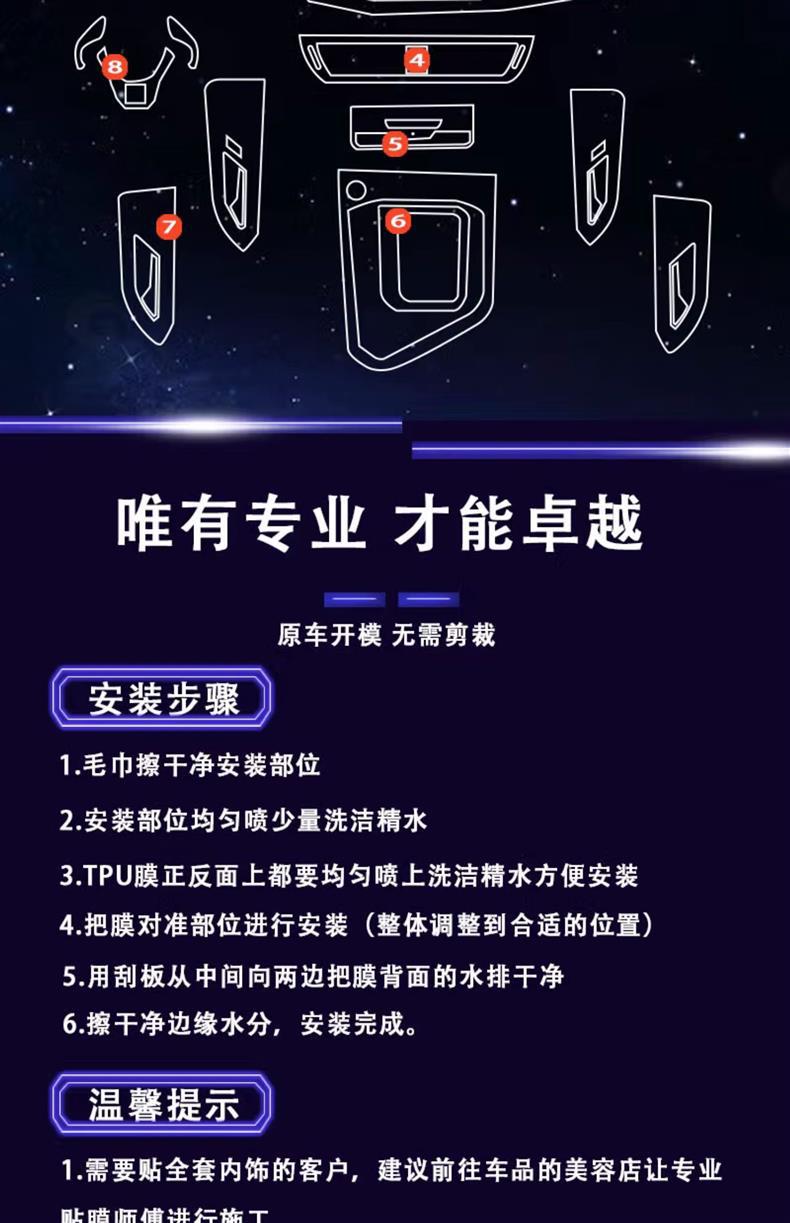 Suitable for 21-25 Volkswagen Tuyue/Tanyue Interior Film Navigation Screen Tempered Film Central Control Film Modification Decoration