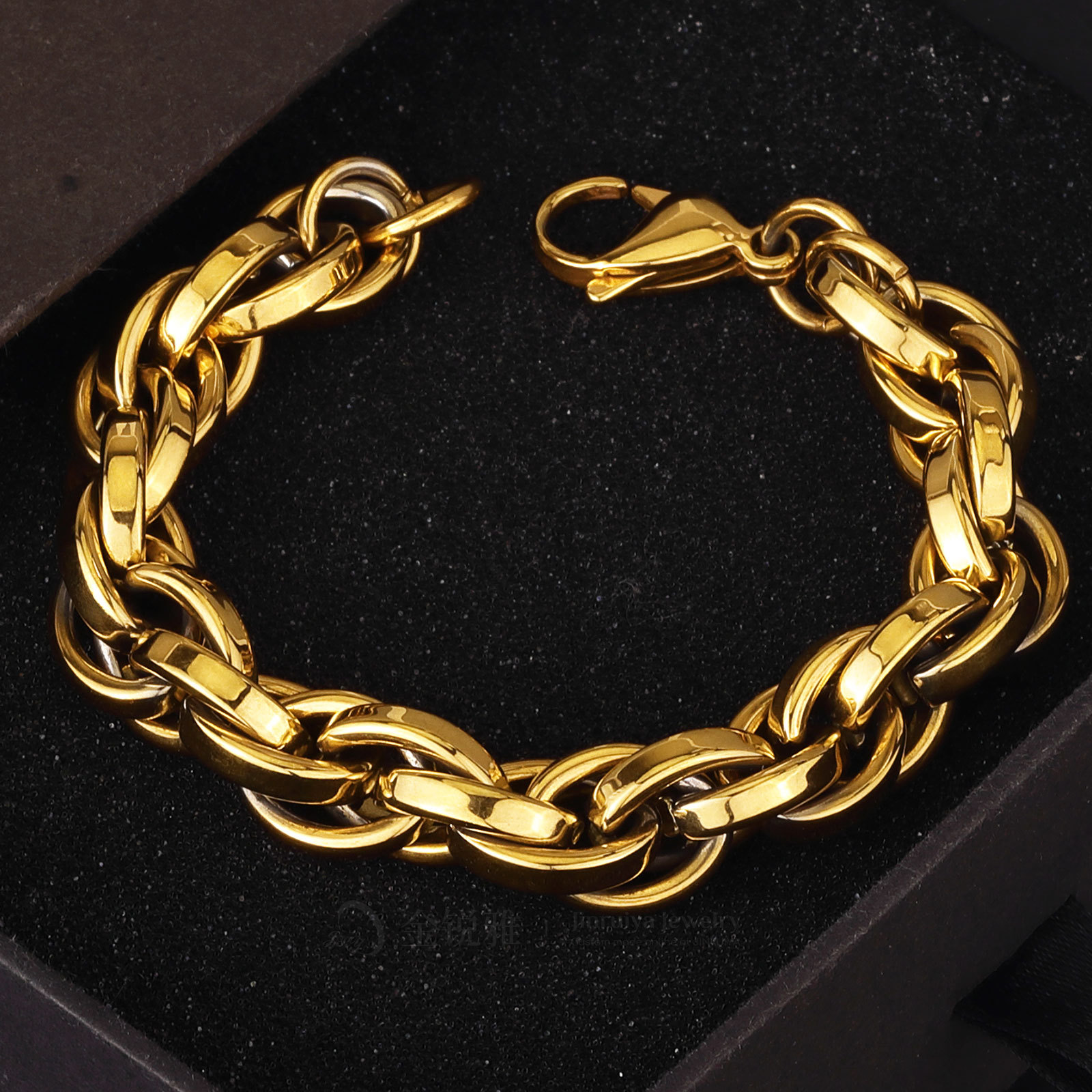 Cross-border Europe and the United States new stainless steel multi-circle punk bracelet double button chain exaggerated thick titanium steel jewelry wholesale