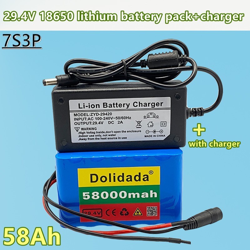 7S3P 18650 リチウムイオンバッテリーパック 24V58000mAh 電動自転車原付バランスカー|undefined