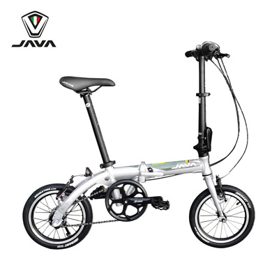 佳沃java折叠自行车14英寸铝合金折叠车变速碟刹男女脚踏单车X3