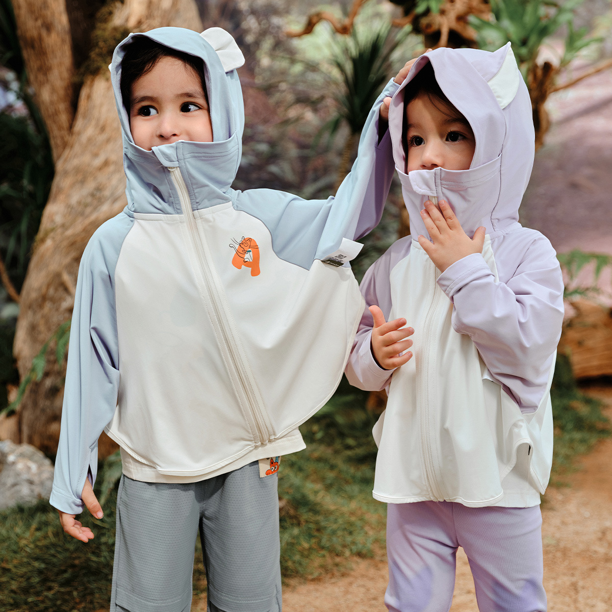 Amira Kids' 2024 Summer New Collection: Children's Coats&mdash;Cute Color-Blocked, Collared Sun Protection Jackets for Boys and Girls