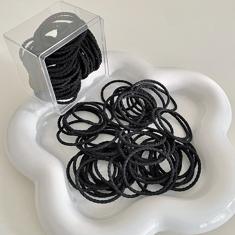 Pequeño cinturón negro para niños anillo de cabello para niñas cuerdas de cabello para bebés cubierta de cabello de cuero pequeña cantidad de cabello de alta elasticidad no daña el cabello