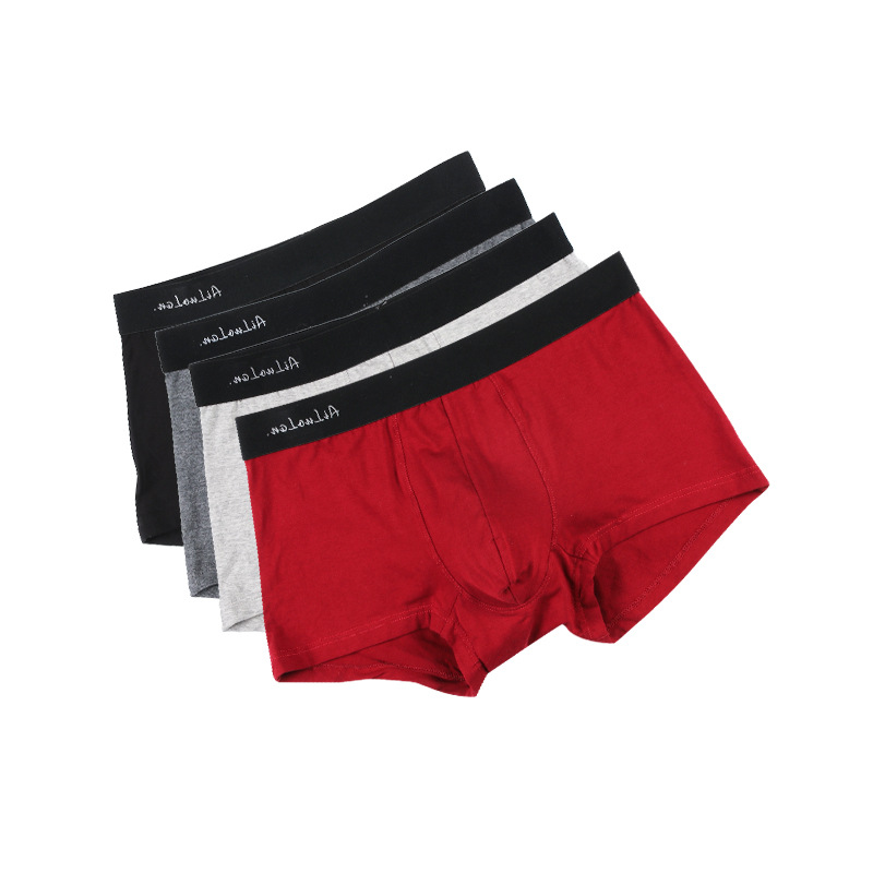 Summer breathable underwear men's solid color comfortable simple boxer casual Sports men's underwear boxed