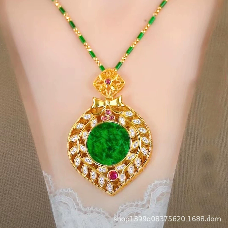 Новый стиль атмосферная позолоченная бамбуковая цепочка с кулоном в виде диска любви, модное универсальное ожерелье, женское длинное платье, кулон