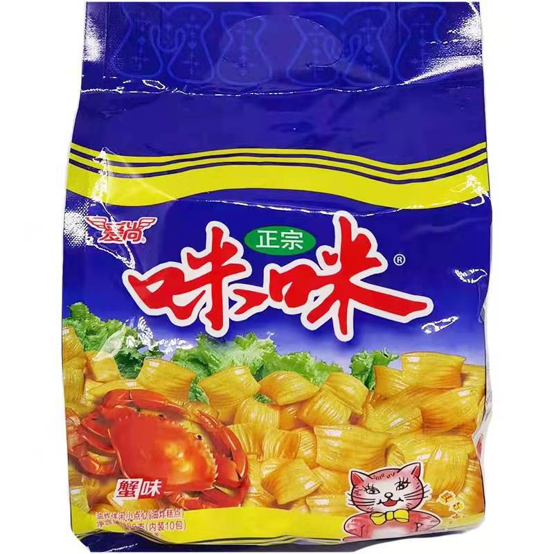 正宗愛尚咪咪蝦條蟹味粒180g單包膨化食品網紅休閒懷舊零食大禮包