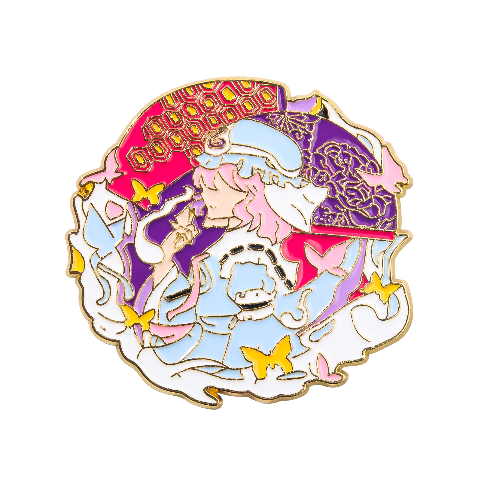 Oriental project enamel brooch eight clouds purple figure badge fantasy township 17 years old purple mother fjdjqiweiop