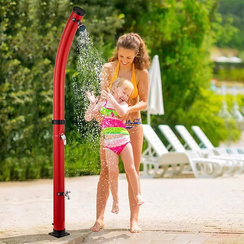 Columna de ducha solar al aire libre codo 20L Villa ducha de jardín ABS360 grado cromado grifo de pulverización