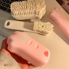 かわいい猫の爪のブラシ家庭用洗濯ブラシ柔らかい毛の長い柄の靴は靴を洗って靴を傷つけません。