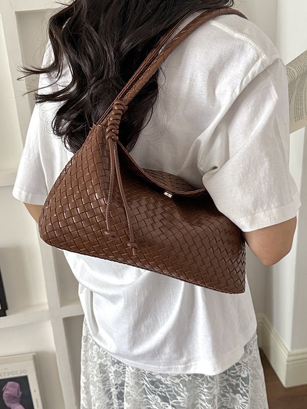 Bolsa de tejido de gran capacidad, bolso de mano de mano de vacaciones, bolso de brazo de dos piezas.