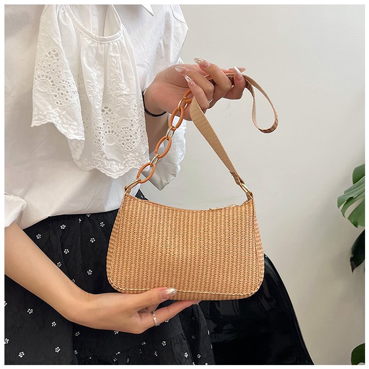 New Handheld Small Bag Single Shoulder Bag Fashionable Retro 2024 Corduroy Underarm Stick Bag Handbag for Women_voghion.com