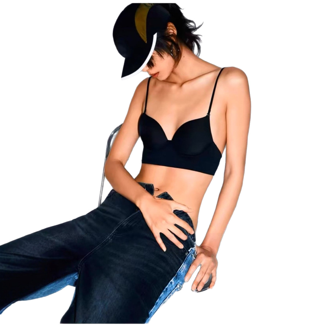 Mayorista de brillante blanco de color sólido Belly Dance Show Bra Bra