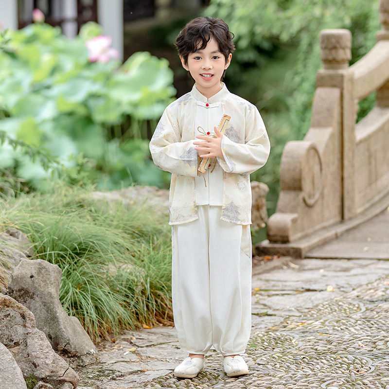 2025汉服儿童民国风唐装秋季新款中式国学男女同款表演宝塔之影|undefined