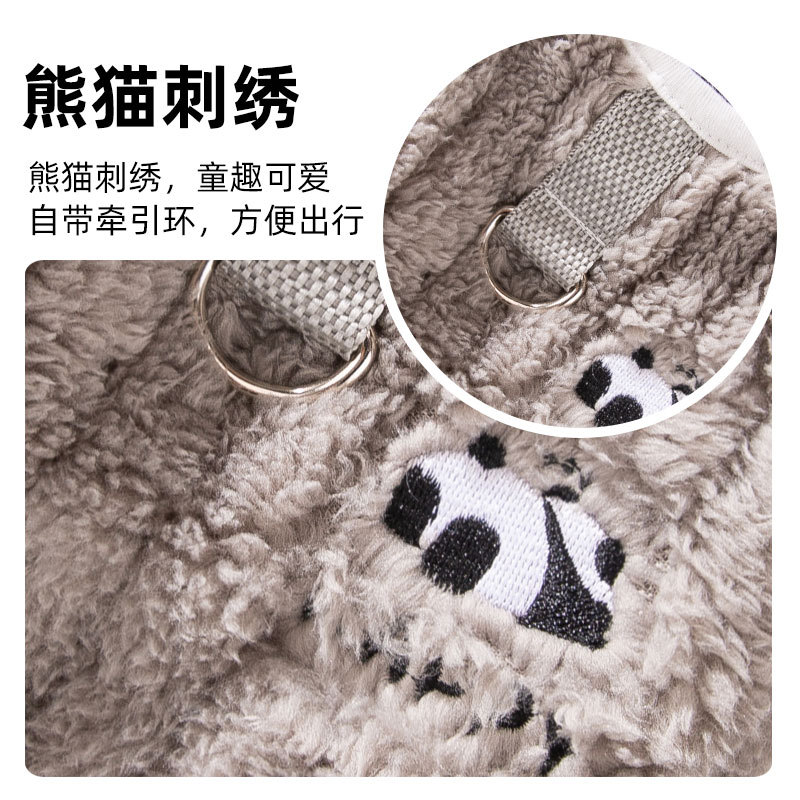 Perro de otoño e invierno, algodón de algodón, lindo panda pequeño, gamuza de dos patas, perro pequeño, gato, mascota, ropa de perro