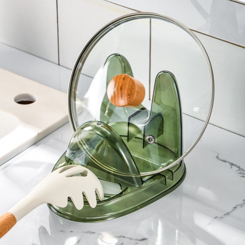 Light luxury transparent pot cover rack kitchen table storage rack household spatula soup spoon widened and deepened cutting board storage rack
