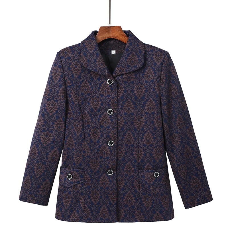 Осеннее платье для пожилых людей, весенне-осенняя куртка для бабушки с подкладкой, тонкая куртка для мамы 60 лет, 70 лет, куртка для старой леди с лацканами