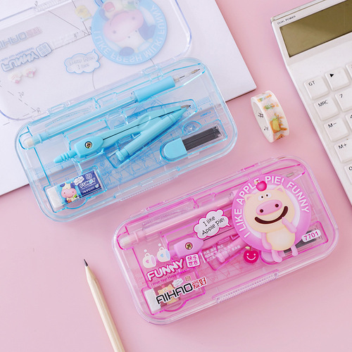 Compass set student ruler stainless steel metal practical junior high school student exam drawing and making drawing tool