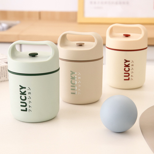 Wholesale portable oatmeal cup with lid, sealed milk cup, soy milk cup, soup can 304 stainless steel breakfast cup soup cup