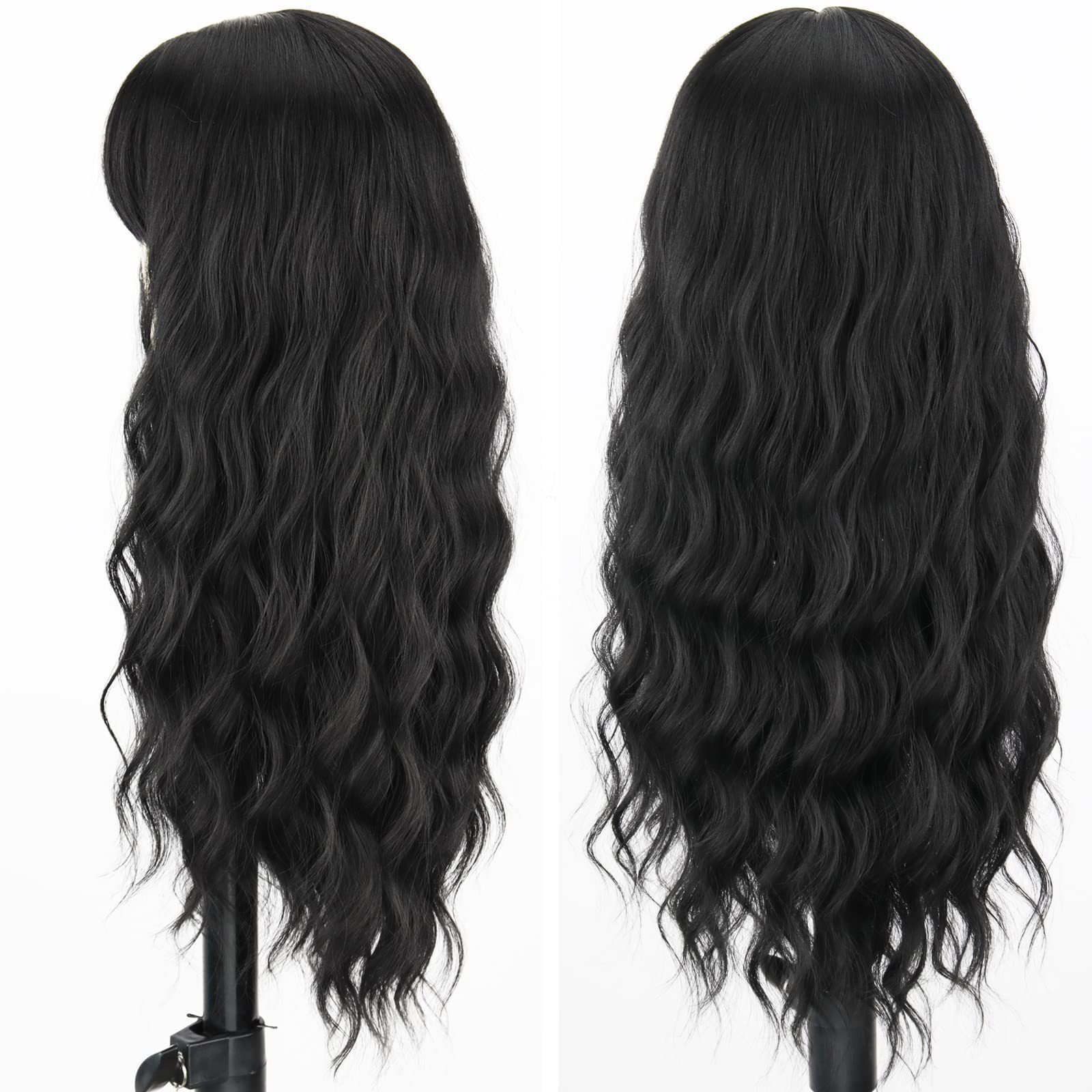 Synthetic wig Black long curly with multiple colors wig full set wigs high-temperature silk_voghion.com