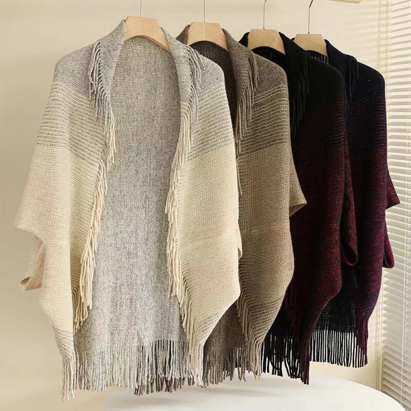 Spot European and American Autumn and Winter Scarf Outdoor Travel Cloak Shawl Women's Imitation Cashmere Scarf Tassel Knitted Sweater Spot European and American Autumn and Winter Scarf Outdoor Travel Cloak Shawl Women's Imitation Cashmere Scarf Tassel Knitted Sweater
