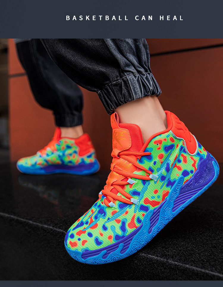 Three-ball Three-generation Bauer Basketball Shoes for Men and Women Anti-slip and Wear-resistant High-top Concrete Combat Cushioning Sports Shoes_voghion.com