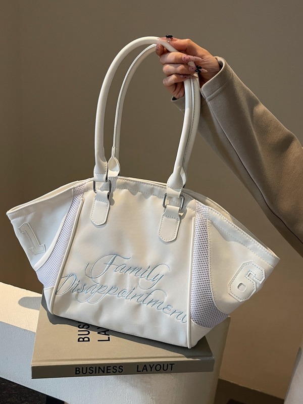 Corea del Sur Dongdaemun moda hombro único brazo bolso mujer 202 nuevo bordado de tela transfronterizo gran capacidad bolso tote