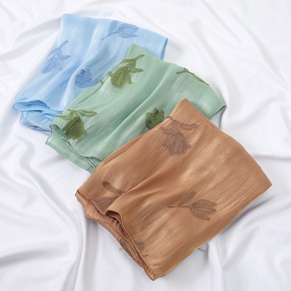 Luxury Floral Embroidered Scarf For Beach And Sun Protection_voghion.com