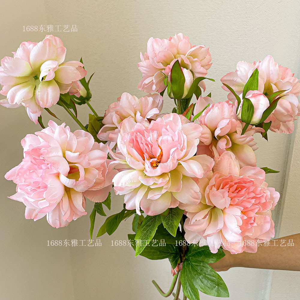Flor artificial compleja avanzada flor artificial peonía Flor de seda sala de estar decoración del hogar flor fotografía de la boda floral flor artificial