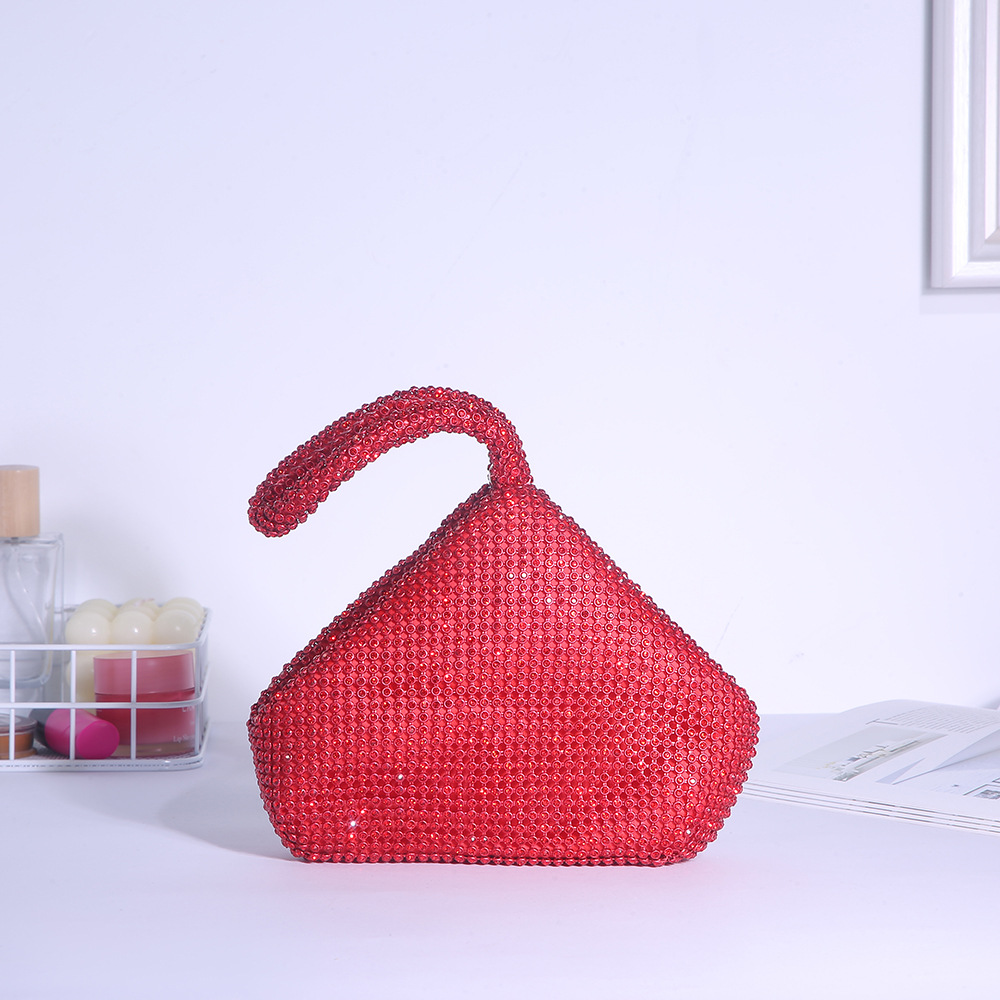 Bolso de noche de estilo europeo y americano de las mujeres incrustadas en diamantes Bolso transfronterizo de diamantes de imitación de moda bolso cosmético portátil mina bolsa