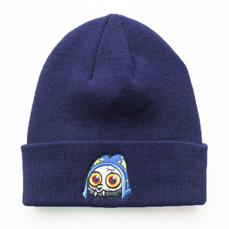 Men and women's fashionable and cute cartoon character pullover hat, embroidered knitted hat, autumn and winter outdoor hexagonal wool hat, warm hat_voghion.com