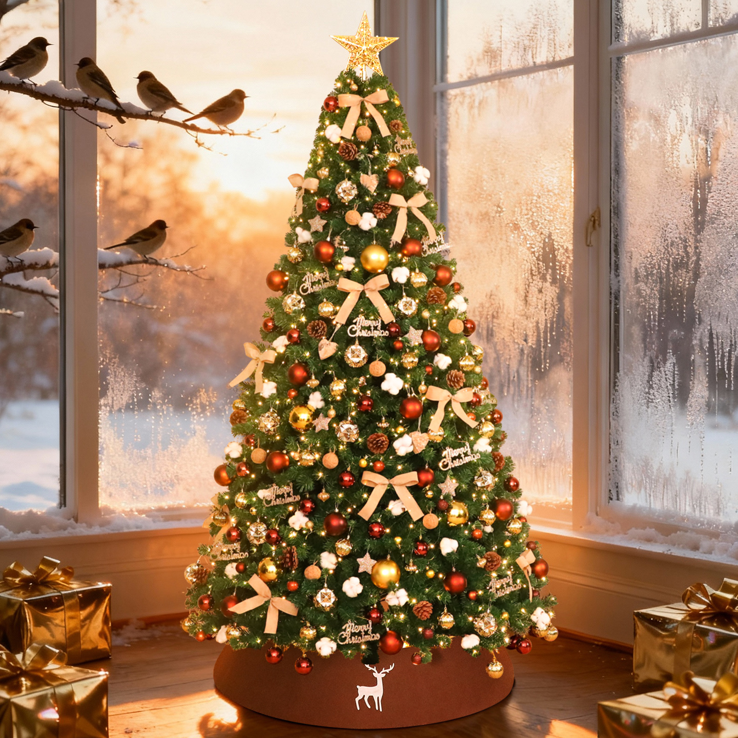 Shengyuan nuevo conjunto de árbol de Navidad de PVC adornos domésticos grandes adornos de árbol de Navidad interiores y exteriores al por mayor