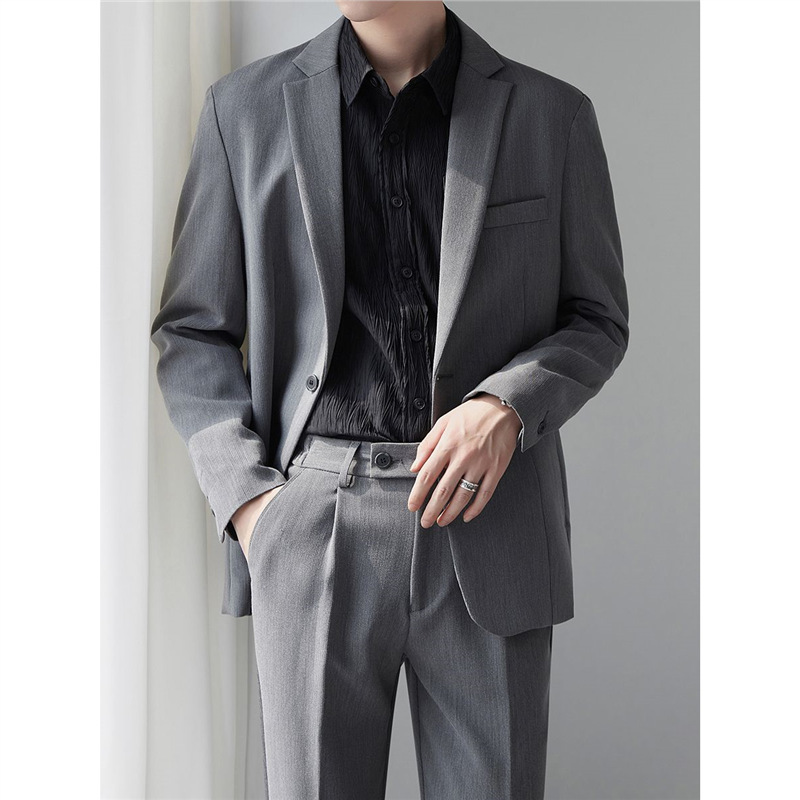 Light Mature Style New Style Handsome Small Suit Jacket Pendant Sense Fashionable Solid Color Casual Suit suit Men's High-end Sense Korean Style Loose