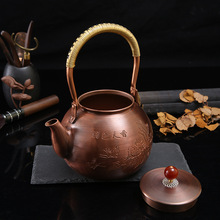 新中式茶具复古手工紫铜壶养生轻奢茶壶可印制礼品泡茶烧水壶定制