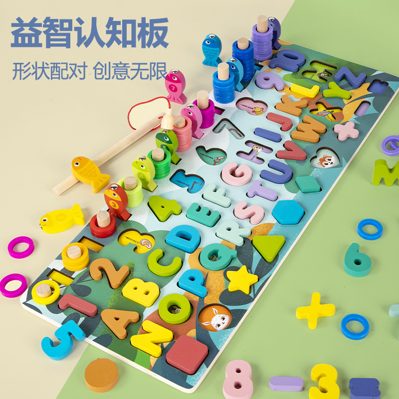 Montessori macaron tablero logarítmico Digital Color clasificación forma cognitiva juego bloques de construcción educación temprana juguetes educativos