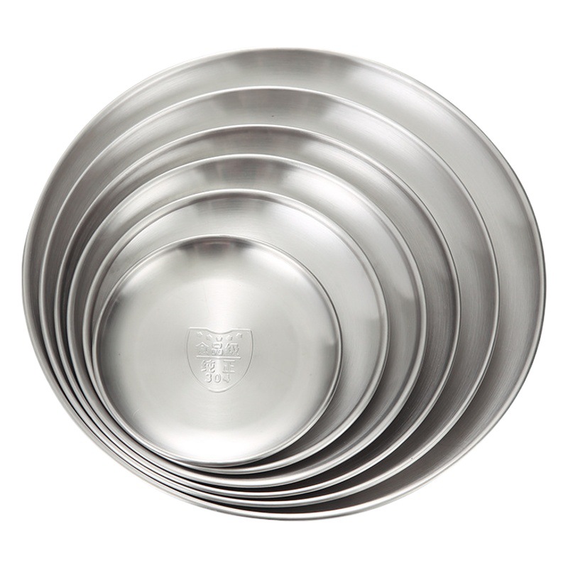 Al por mayor 304 coreano disco de acero inoxidable Hotel comida occidental placa barbacoa bandeja pastel postre