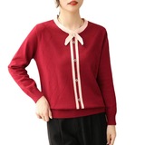 年轻妈妈气质针织小衫中年妇女春季新款套头中老年秋装打底衫上衣，女装针织衫/毛衣，妃慕昵服饰