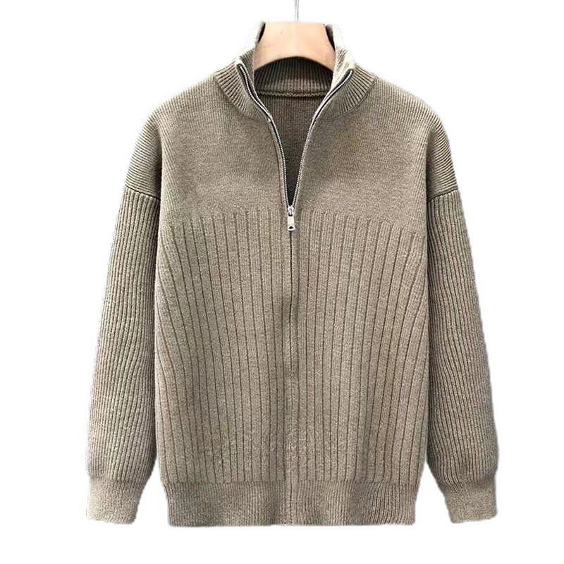 Explosiones transfronterizas de tamaño grande europeo cardigan suéter de punto chaqueta de chaqueta caliente de fábrica de negocios al por mayor